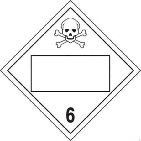 Accuform BLANK PLACARD  HAZARD DOT CLASS 6 10 MPL4DG6AMG100